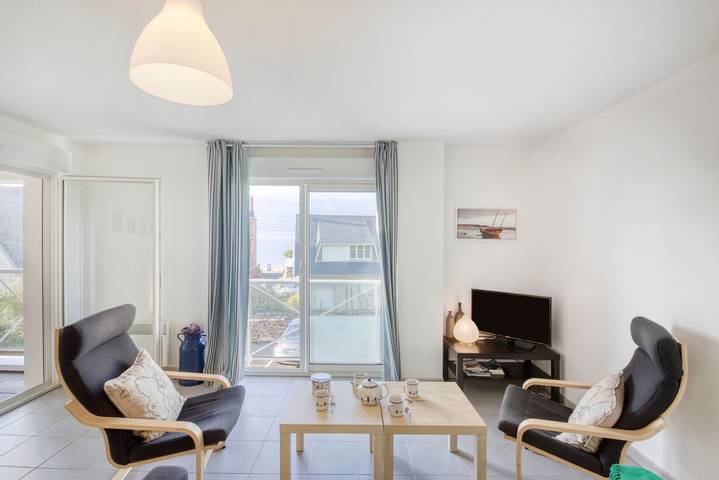 Apartamento entero, La Marinière - appartement avec terrasse et plage à 200 m in Pléneuf-Val-André, Côte d’Émeraude