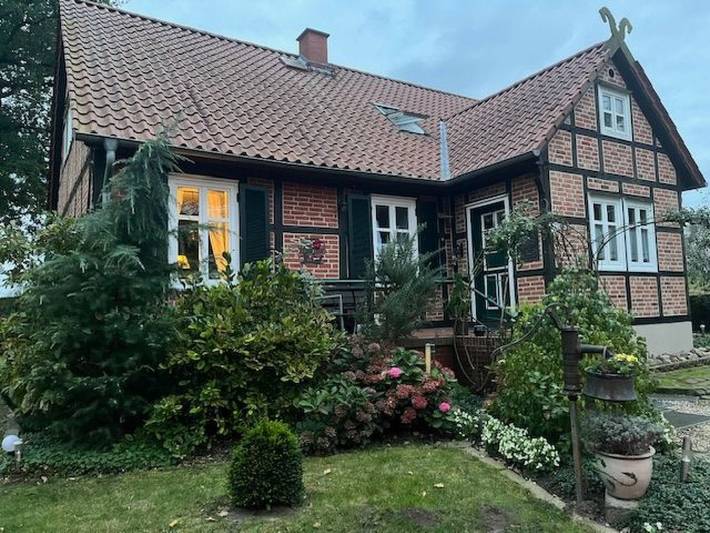 Haus Elbrose inmitten von Rosen mit Elbdeichzugang in Lenzerwische, Prignitz
