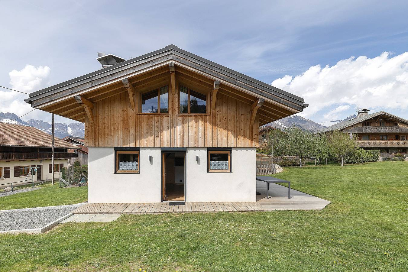 Chalet individuel Saflalou : vue montagne, terrasse privée et Wi-Fi à Combloux in Combloux, Pays du Mont-Blanc