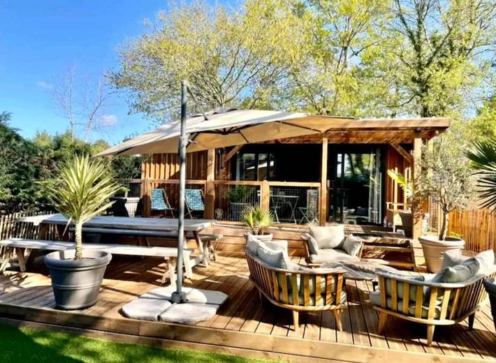 Camping per 4 persone, con Terrazza e Giardino nonché Piscina per bambini e Piscina a Arcachon