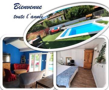Gîte pour 5 personnes, avec terrasse ainsi que piscine et jardin à Lamanon