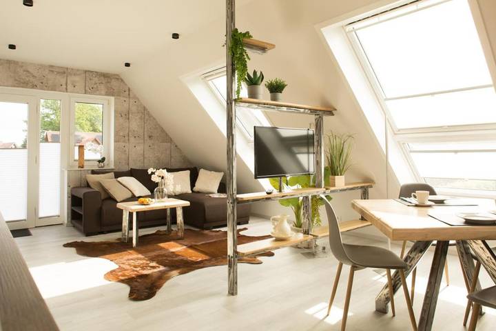 Ferienwohnung für 2 Personen, mit Balkon und Terrasse sowie Ausblick in Löningen
