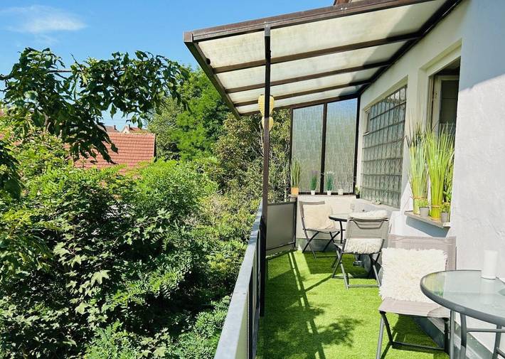 Ferienwohnung für 5 Personen, mit Ausblick und Balkon