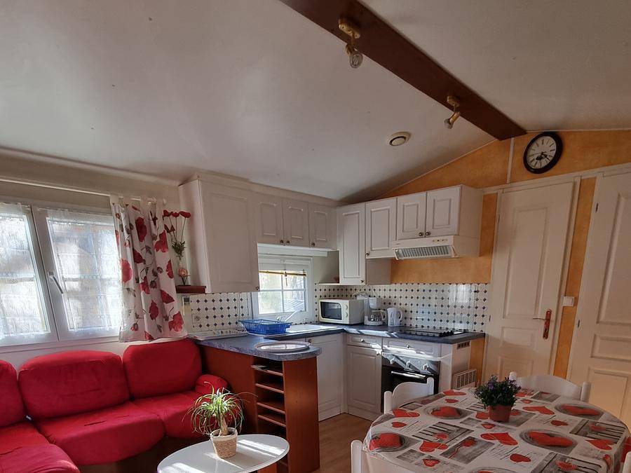 Camping La Garenne - Mobilheim 4 personen - 73 Résidence la corbeille d'argent Überdachte Terrasse, Klimaanlage + Geschirrspüler 1/4 Pers. in Peyrignac, Périgord Noir