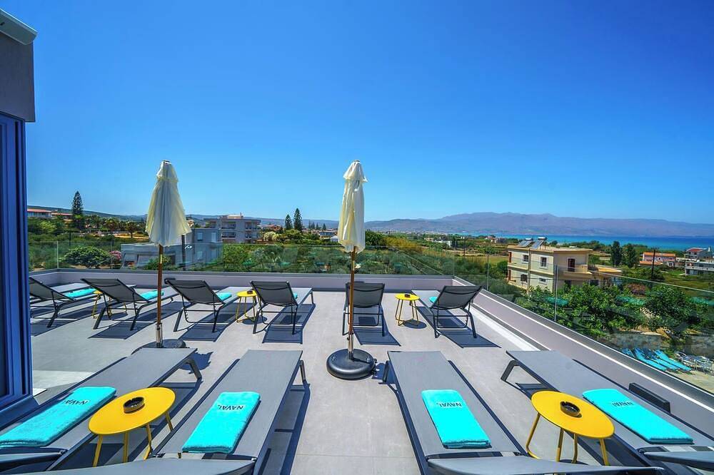 Naval villa-Panoramic sea view villa with heated  roof pool in Tavronitis, Chania und Umgebung