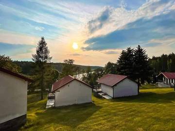 Ferienhaus für 4 Personen, mit Balkon und Ausblick sowie Seeblick in den Masuren