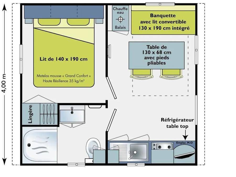 Camping Les Samaras - Mobilhome 2 personnes - Mobil-Home 1 Chambre Terrasse 16-20m² 2 pers in Saint-Jean-de-Monts, Vendée