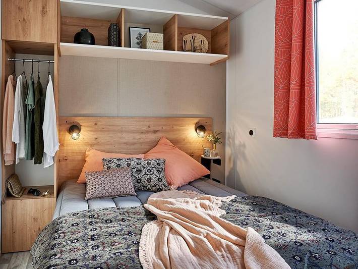 Flower Camping La Blanche Hermine - Mobilheim 2 personen - Pénestin Confort 16m² (1Schlafzimmer - 2 Personen) + Überdachte Terrasse + Tv in Noyal-Muzillac, Côte des Mégalithes