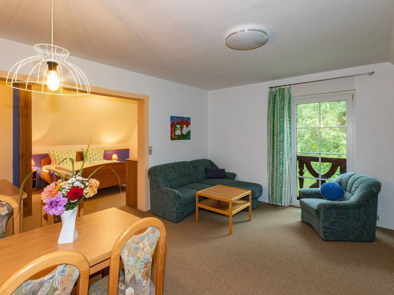 Ganze Ferienwohnung, Zimmermanns Ferienhof - Fewo Erle, komb. Wohn-/Sz/Küchenz., Du/Wc (1 Sz im Dg ) in Werben, Lausitz