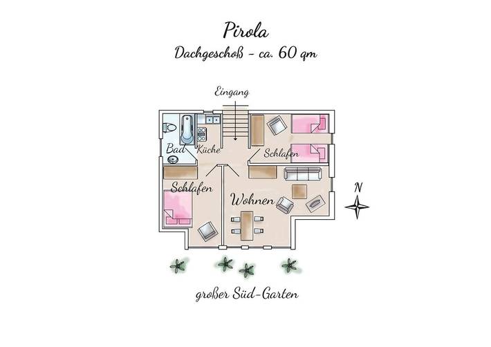 Ferienwohnung für 4 Personen, mit Garten auf Spiekeroog - 2