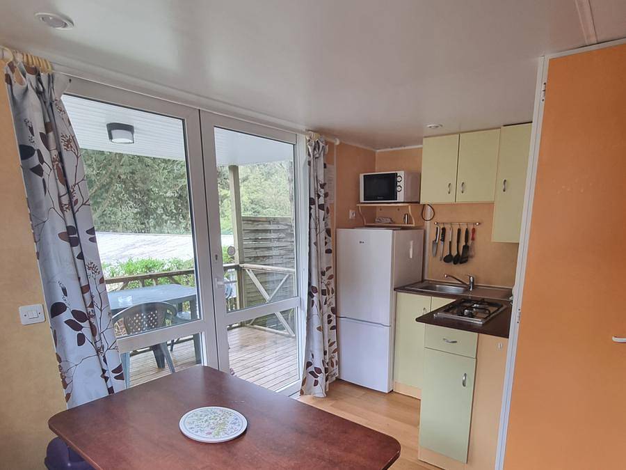 Camping l'Orée des Cévennes - Stacaravan 4 personen - Mh2 19 m² met sanitair in Saint-Jean-de-Valériscle, Cevennen