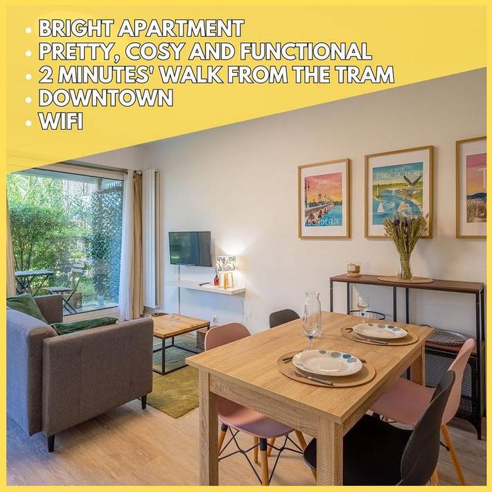 Appartement de vacances pour 2 personnes, avec jardin et terrasse à Mérignac