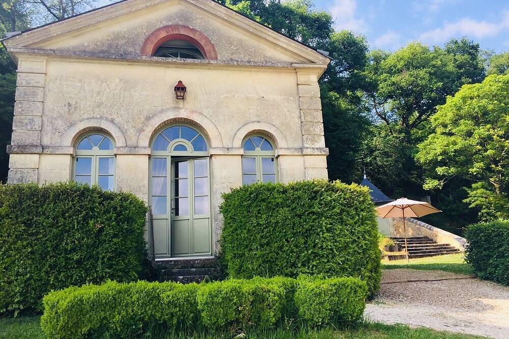 Ferienhaus-Hütte-Ensuite mit Dusche-Blick auf den Wald in Saint-Paterne-Racan, Tours und Umgebung