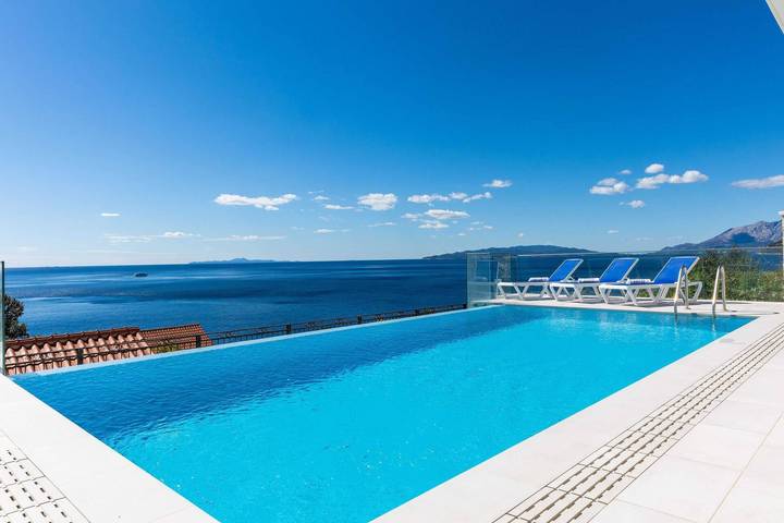 Ferienhaus für 6 Personen, mit Balkon/Terrasse und Garten sowie Pool in Potomje