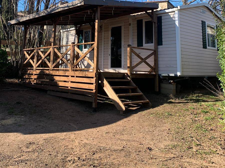 Camping Les Cruses - Mobilheim 6 personen - Grand Confort in Ribes, Parc naturel régional des Monts d'Ardèche