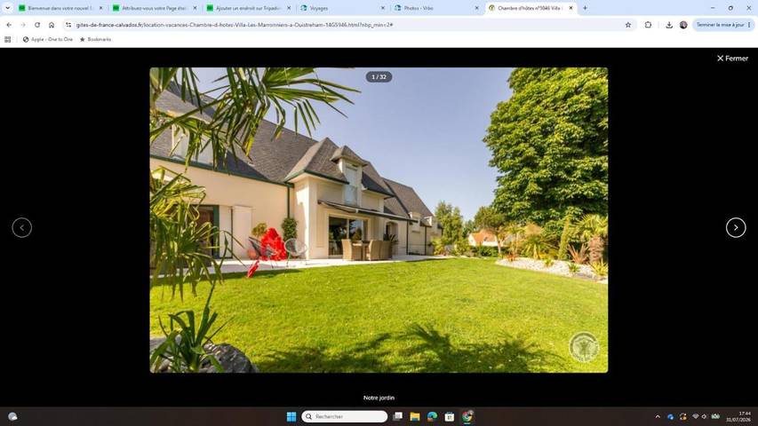 Chambre d’hôte pour 2 personnes, avec Terrasse ainsi que Jardin et Vue à Ouistreham