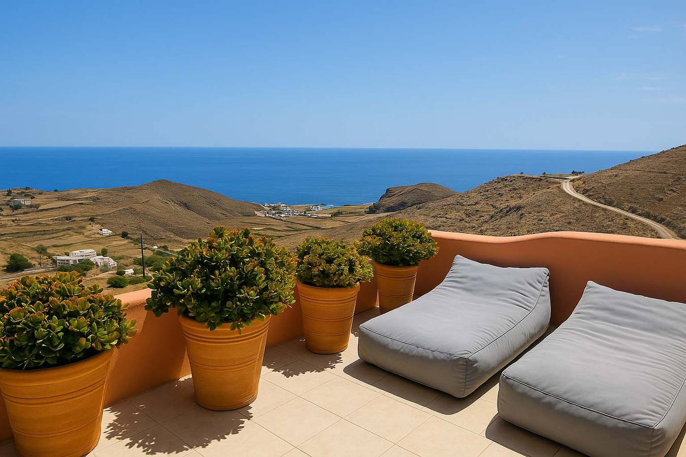 Hel ferieleilighet, Amphora Aelia Gem - Akrotiri Seaview Getaway  in Akrotiri, Santorini