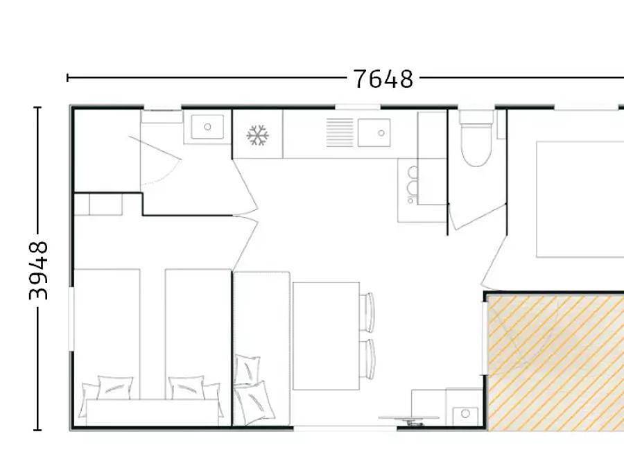 Camping Maeva Escapades de La Geres - Mobilhome 4 personnes - Mobil-home Bergame 3 Pièces 4 Personnes + Tv in Surgères, Région de Rochefort