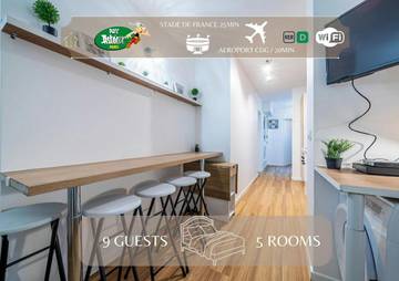 Gîte pour 9 personnes, avec terrasse à Villiers-le-Bel