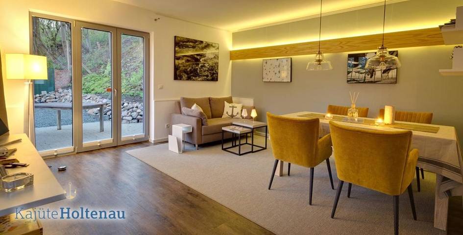 Ferienwohnung für 3 Personen, mit Terrasse und Ausblick in Holtenau