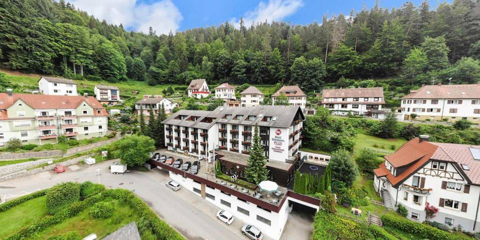 Hôtel pour 3 personnes, avec terrasse et piscine ainsi que vue et sauna, animaux acceptés