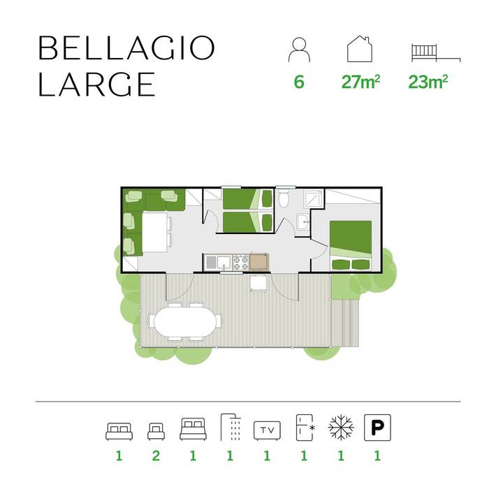 Barricata Holiday Village Mobilehome Bellagio Large für 6 Personen in Porto Tolle, Isola della Donzella
