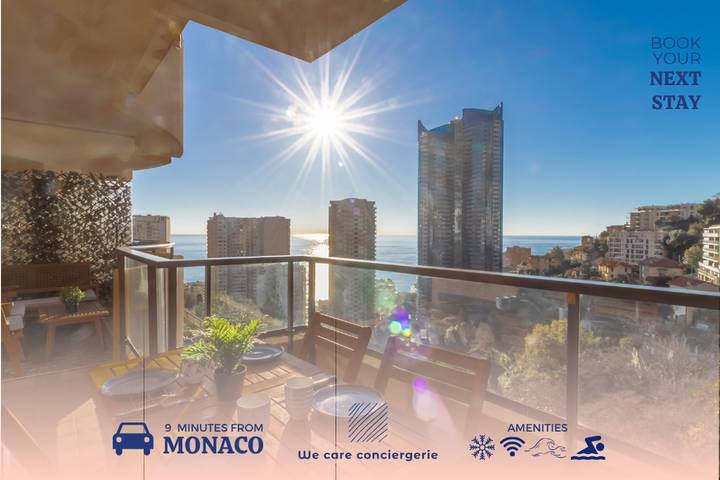 Apartamento para 4 personas, con Balcón además de Terraza y Piscina en Beausoleil