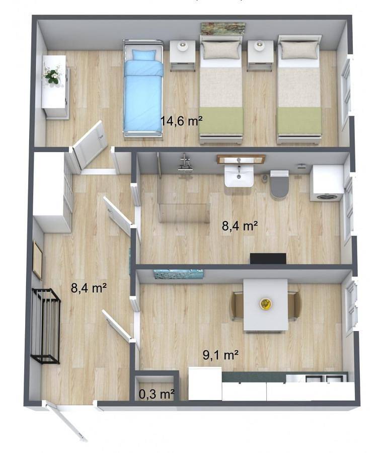 One-Bedroom Apartment (Without Sauna) in Leipzig-Ost, Leipzig