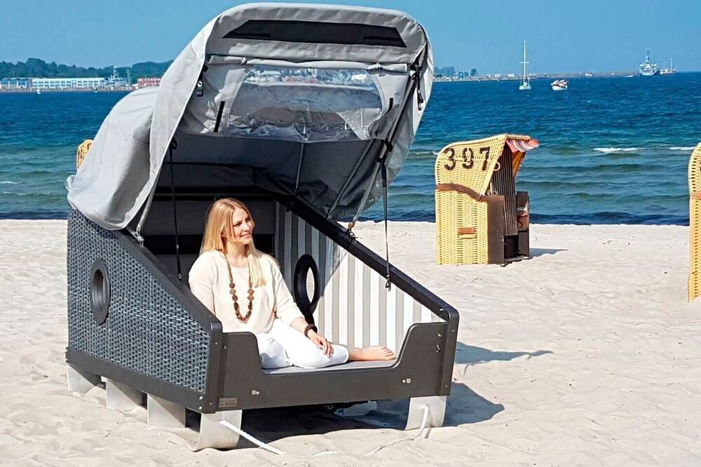 Ganze Wohnung, Schlafstrandkorb für 2 Gäste mit 3m² in Eckernförde in Eckernförde Hauptstrand, Rendsburg-Eckernförde