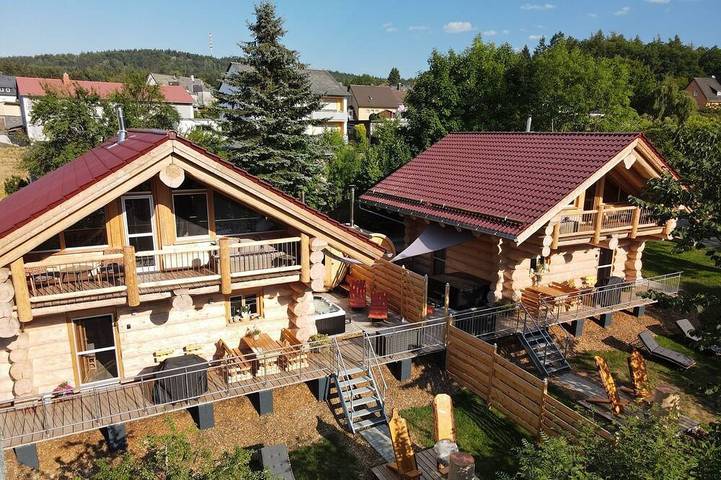 Hütte für 6 Personen, mit Sauna und Garten sowie Whirlpool und Balkon im Fichtelgebirge