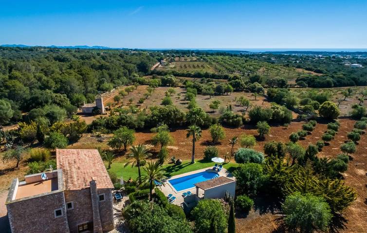 Apartment mit Meerblick, Pool und Terrasse, 2,5 km zum Strand Cala Marçal in s'Horta, Felanitx