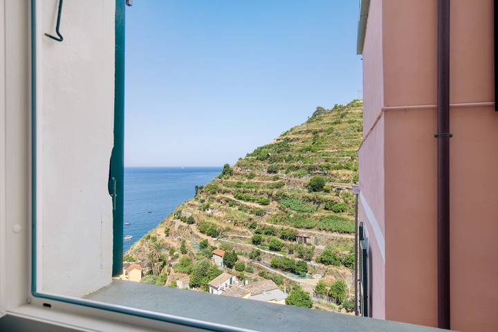 Apartamento entero, Apartamento 'Starfish' con vistas al mar y Wi-Fi in Manarola, Riomaggiore Municipio