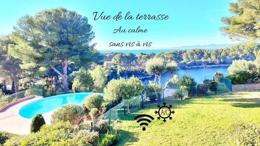 Appartement de vacances pour 5 personnes, avec jardin et vue sur le lac ainsi que piscine et vue