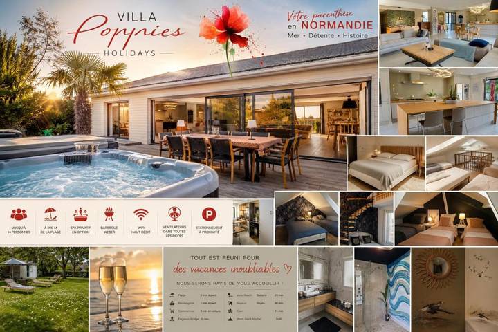 Villa pour 14 personnes, avec Jacuzzi et Terrasse ainsi que Jardin et Vue à Ouistreham