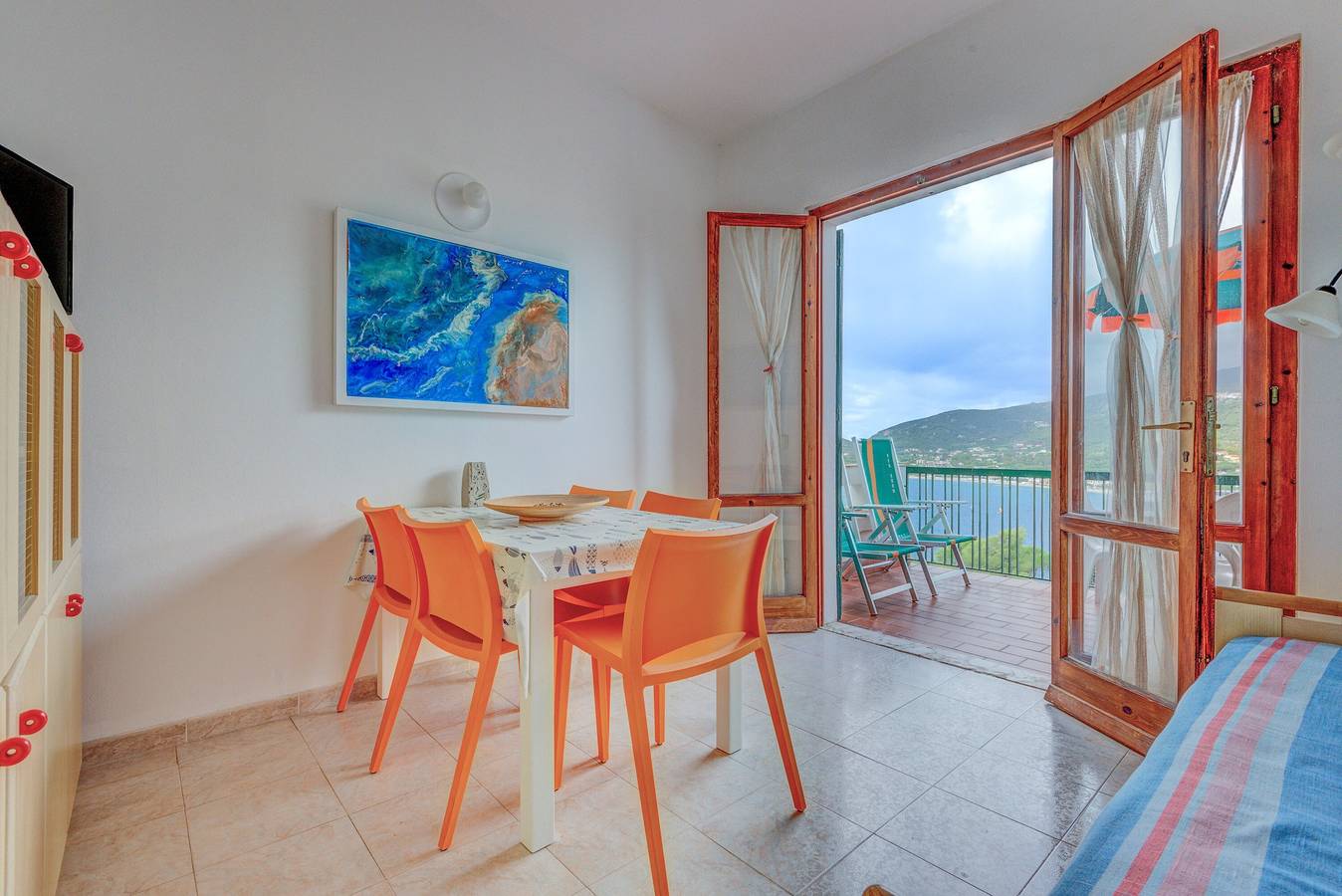 Ganze Wohnung, Die Terrasse mit Panoramablick über die Bucht von Marina di Campo in Marina di Campo, Campo nell'Elba