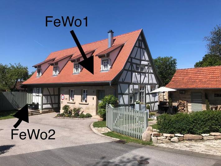 Ferienwohnung für 2 Personen, mit Terrasse und Whirlpool sowie Garten und Pool in Landkreis Haßberge