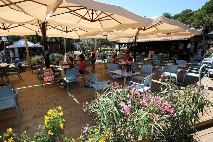 Camping voor 6 personen, met terras en zwembad, met huisdier in Biscarrosse