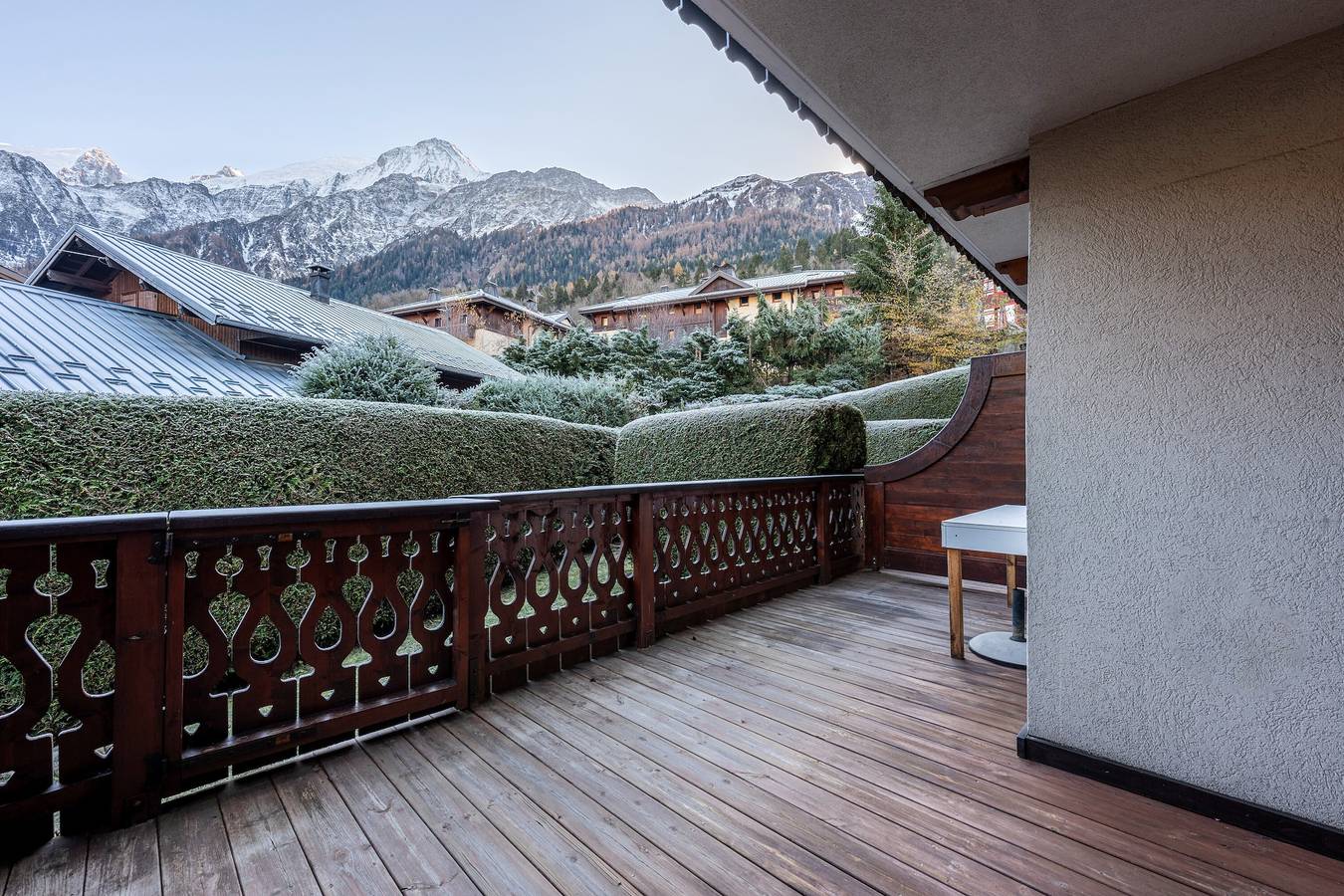 Appartement entier, Appartement 'Résidence Ours Blanc' avec vue sur les montagnes, terrasse partagée et Wi-Fi in Les Houches, Massif du Mont-Blanc