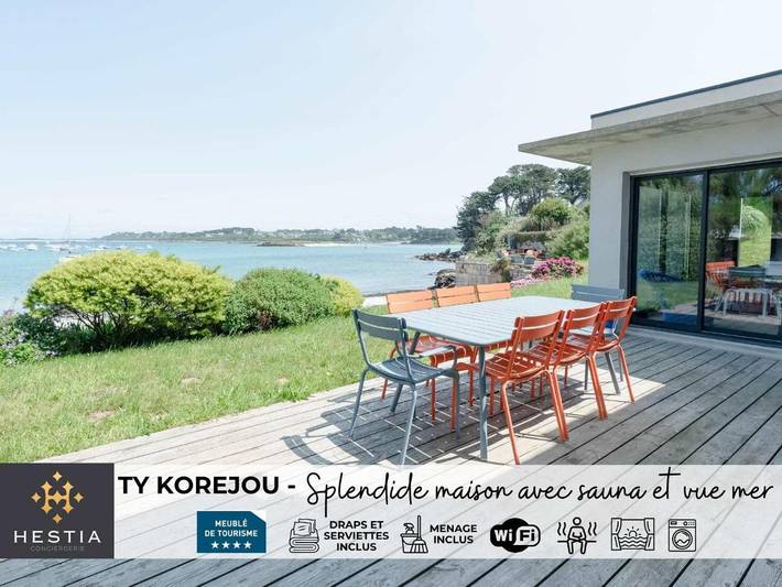 Maison de vacances pour 12 personnes, avec Terrasse ainsi que Jardin et Sauna