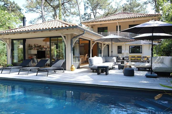 Villa pour 10 personnes, avec jardin et balcon sur la Dune du Pilat