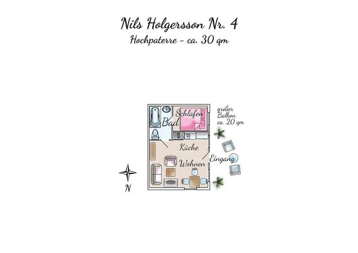 Ferienwohnung für 2 Personen, mit Balkon und Sauna auf Spiekeroog - 3