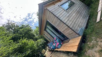 Chalet pour 3 personnes, avec terrasse et vue, animaux acceptés dans l' Aisne