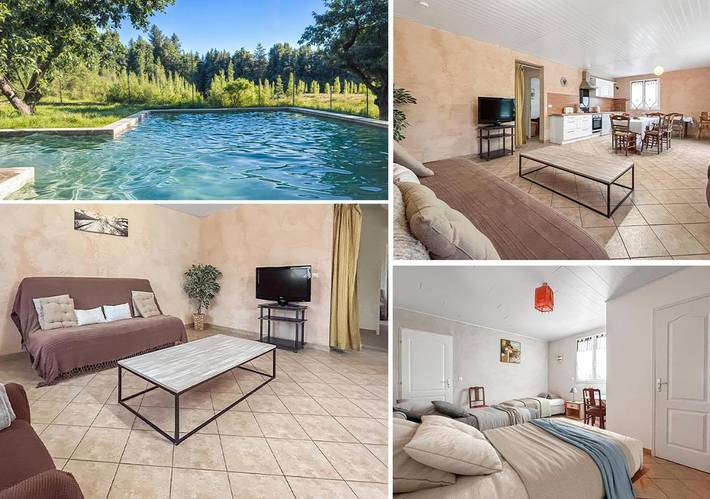Appartement de vacances pour 5 personnes, avec Terrasse et Jardin ainsi que Piscine et Vue