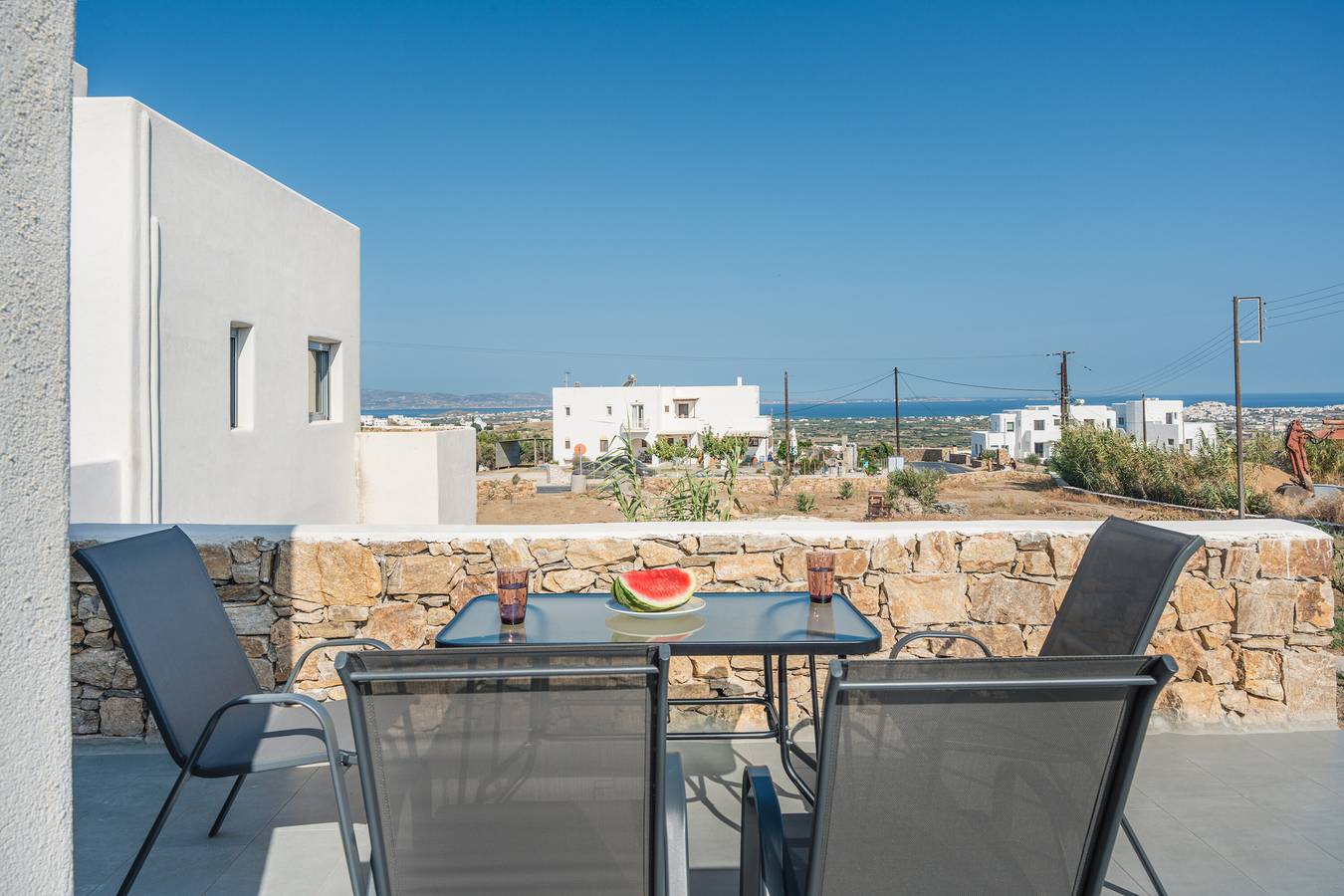 Maison de vacances "Celestial View Galanado" avec vue sur la mer, piscine partagée et Wi-Fi in Cyclades