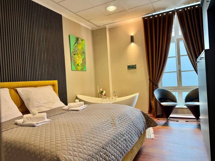 Ferienwohnung für 6 Personen, mit Balkon und Sauna sowie Ausblick