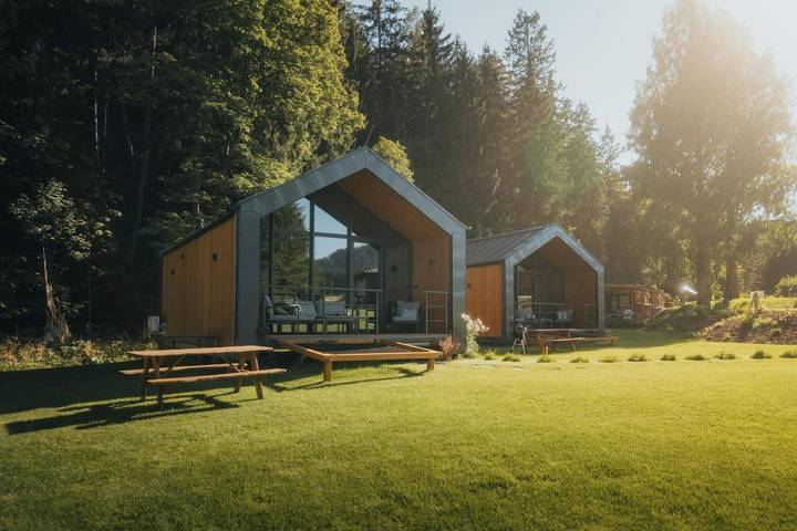 Ferienhaus für 4 Personen, mit Garten und Ausblick in Tschechien