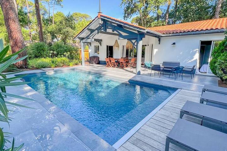 Villa pour 8 personnes, avec jardin et balcon sur la Dune du Pilat