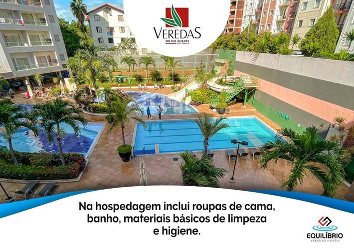 Casas e apartamentos de temporada para 5 pessoas, com piscina infantil e sauna e ainda jardim and piscina em Rio Quente