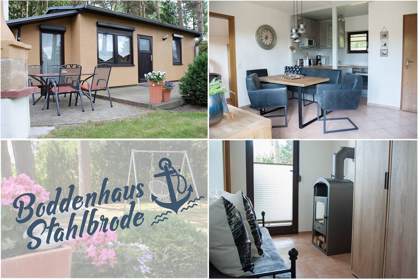 Bungalow Boddenhaus mit privater Terrasse, Garten und Wlan in Sundhagen, Stralsund Umland