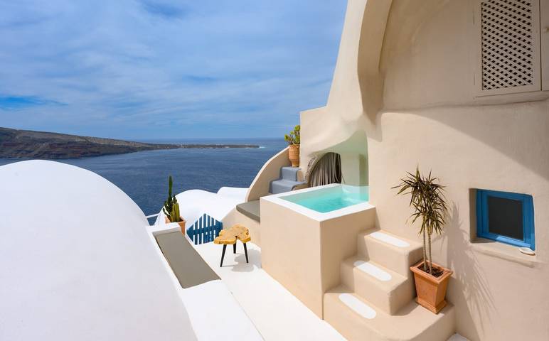 Casa de férias para 5 pessoas, com Vista para o mar e Varanda e ainda Terraço em Oia